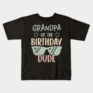 grandpa Of The Birthday Boy glasses B-day Gift For Boys Kids Kids T-Shirt